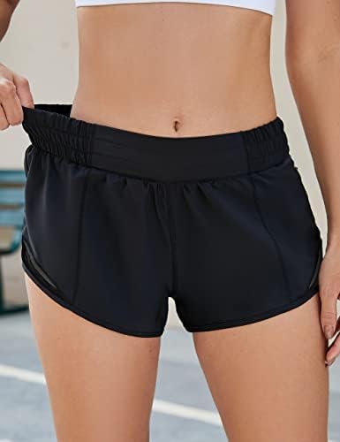 מכנסיים קצרים אתלטי של BMJL לנשים פעילים משקל קל משקל מכנסיים קצרים מכנסיים יבש מהיר אימון יבש עם