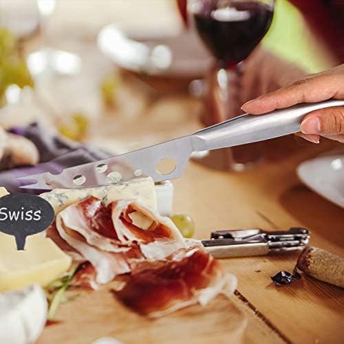 סכיני גבינת וונניצה וסמני צפחה סט - מתנות סכין גבינה אוסף מוגדרות עם 3 סכין גבינה ארוכת נירוסטה וסכין גבינה