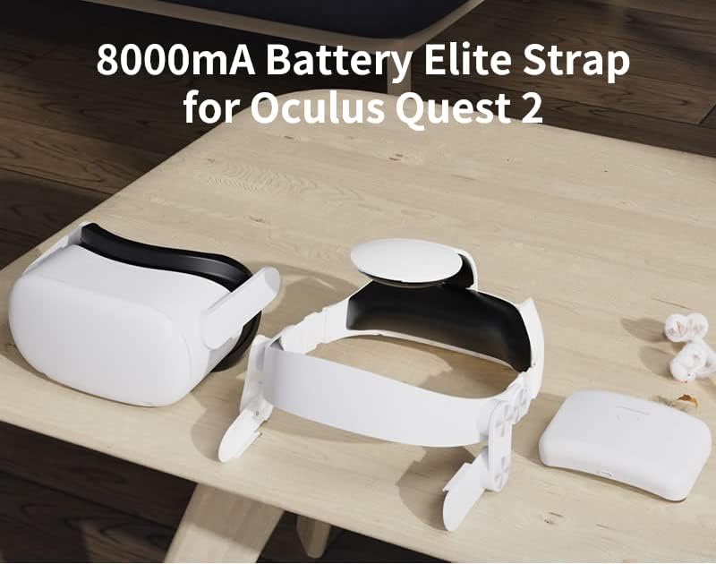 רצועת עילית עם רצועת ראש בנק 8000mAh כוח עבור Oculus Quest 2 משקל איזון סרט נוח