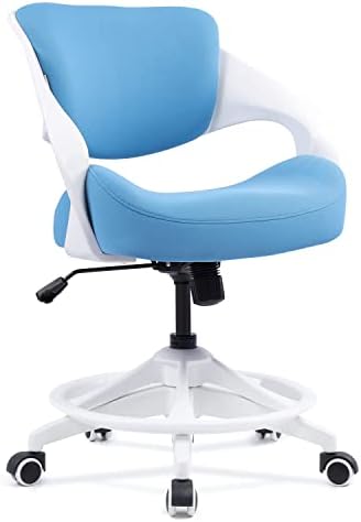 ארגונומי משרד שולחן מחשב כיסא, ילדים כיסא, המותני תמיכה 360 תואר רוטרי דוושת פונקציה-כחול
