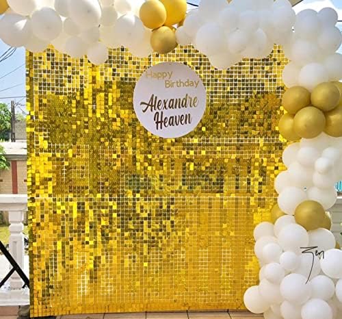 לנגקסון 24 יחידות זהב כיכר נצנצים שמר קיר רקע פנלים, עבור מסיבת יום הולדת קישוט, חתונה קישוט,