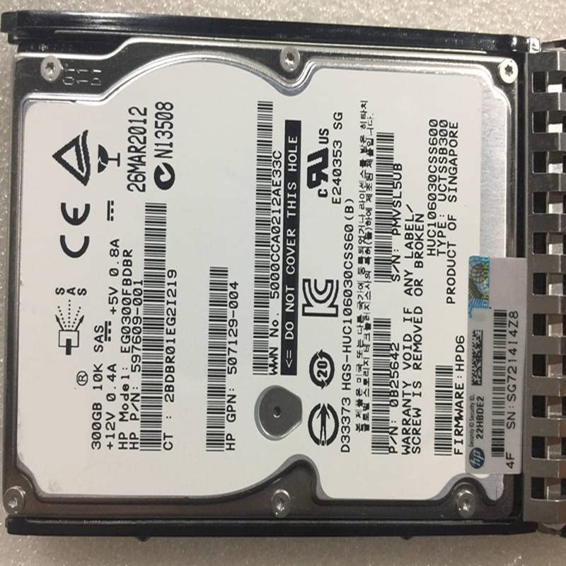 Midty HDD עבור 300 ג'יגה-בייט 2.5 SAS 6 GB/S 8MB 10000 סלד לדיסק קשיח פנימי עבור שרת HDD עבור 507127-B21 507284-001