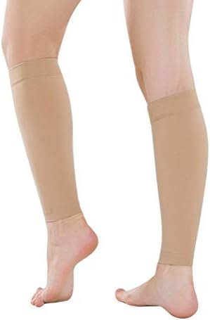 Doitool 1 זוג לחץ משני ספורט וריד גרביים אלסטיים גרביים לתמיכה ברגליים בצינור (צבע עור, l