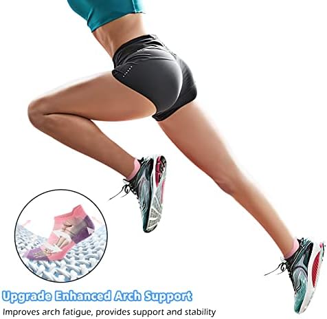 גרבי קרסול נשים אתלטי ריצות דחיסה חתוכה נמוכה ללא הצגת גרביים מרופדות 5-שיניים