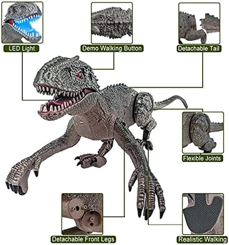 צעצועי דינוזאור בשלט רחוק כחול, וולוצירפטור דינוזאור מהלך עם צליל שואג, צעצועי דינוזאור 2.4 ג '