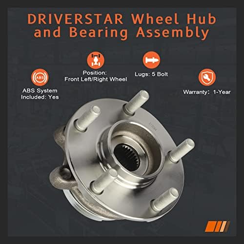 Drivestar 513294 רכזת גלגלים משמאל/ימין של רכזת גלגלים ומכלול מיסב לניסן אלטימה 2013 S קופה קדמית L4 2.5L,