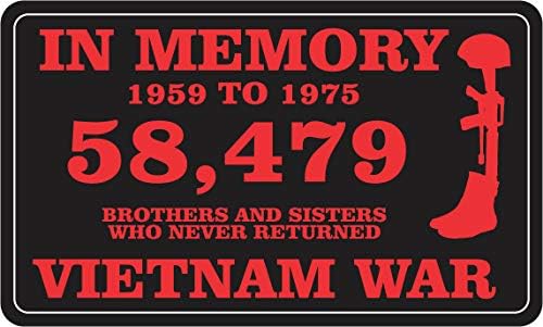 חנות הווטרינר הצבאית של צבא ארהב בזיכרון 58,479 מדבקות פגוש חלון מלחמת וייטנאם מדבקה 3.8