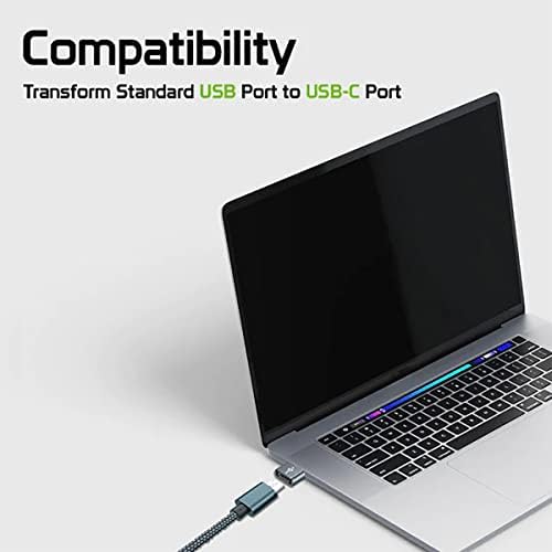 USB-C נקבה ל- USB מתאם מהיר זכר התואם למוטו Motoola Moto G100 שלך למטען, סנכרון, מכשירי OTG כמו