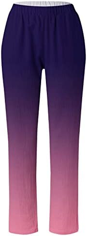 נשים רחב רגל מכנסיים טרנדי שיש מלא אורך מכנסיים קיץ רופף מזדמן כיס אימון בבאגי קפריס מכנסיים