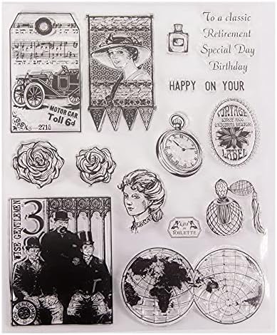 Arrietty Vintage Style Style יום הולדת מיוחד ליום הולדת נשים גברים שעון פרחים חותמות ברורות לייצור כרטיסים קישוט