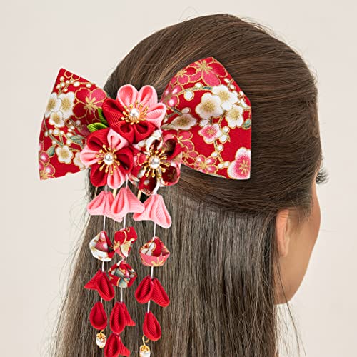 נוליטוי קימונו שיער קליפ יפני בסגנון יפני בארט קנזאשי שיער קשת קשת סיכות שיער לפרח לקימונו ציוד תלבושות לחתונה