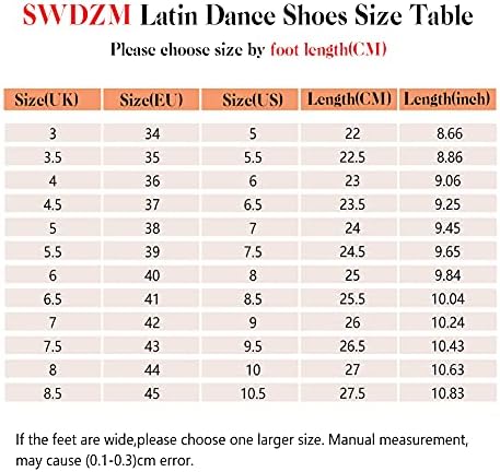נעלי ריקוד לטיניות של SWDZM נשים סאטן סאטן מקצועי סלסה נעל נעלי ריקוד, דוגמנית EM-3037