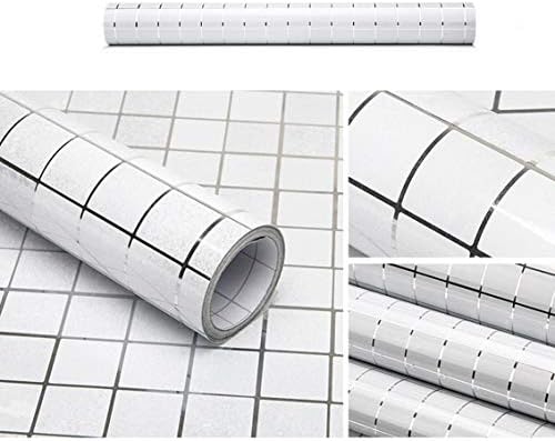 מטבח EMOYI לבן אלומיניום נייר נייר קיר נייר קיר מדבק עצמי ארונות אחוריים מגירות מדפים 17.7''X98 ''