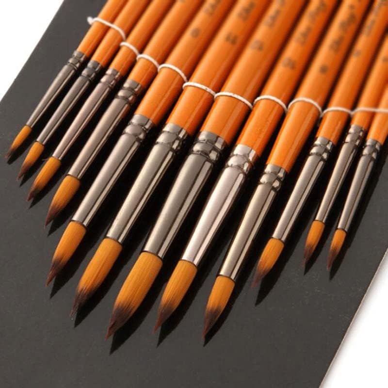 SXNBH 12 יחידות/סט עט עט קווי עט ניילון מברשות צבע עץ לניילון עץ לצבעי שמן בצבעי שמן ערכת ציוד אמנות