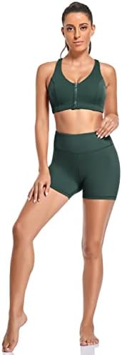 רוז חוף רוז חוף למותניים גבוהות אימון מכנסיים קצרים של בקרת בטן מכנסיים קצרים 4 מכנסי ריצה אתלטים עם כיס פנימי