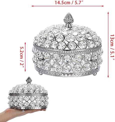 HIPIWE CRYSTAL CRYSTAL תכשיטים קופסת תכשיטים מארגן מארגן תיבה יוקרה עגילי טבעת דקורטיביים מחזיק אחסון מזכרת קופסת