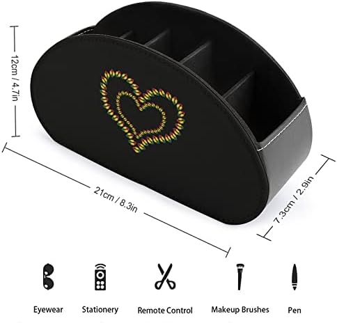 Rasta Heart שפתיים מחזיק בשלט רחוק/קאדי/קופסה/מגש עם 5 תאים מארגן עור PU עם דפוס מודפס חמוד
