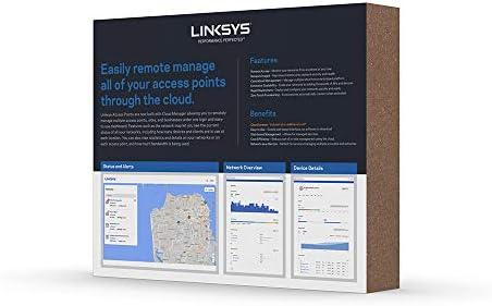 Linksys Business LAPAC1750C: AC1750 נקודת גישה עסקית אלחוטית, Wi-Fi, POE, ניהול ענן מרחוק, סטטיסטיקות