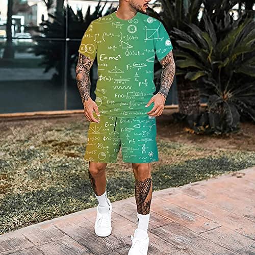 חולצות T לקיץ לגברים אורזים חליפת שרוול תלת מימדית של גברים קצרים חליפות חוף חוף הטרופי הוואי