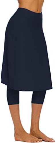 חצאית שחייה ארוכה של Micosuza עם חותלות מחוברות חצאית ספורט הגנת שמש צנועה לנשים