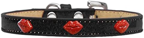 מוצרי חיות מחמד של מיראז '633-8 BK20 צווארון יישומון שפתון נצנצים, גודל 20, שחור/אדום