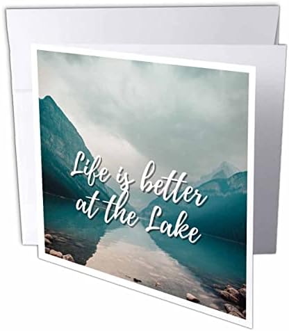 3תמונת ורדים של אגם עם טקסט חיים טובה יותר באגם-כרטיסי ברכה