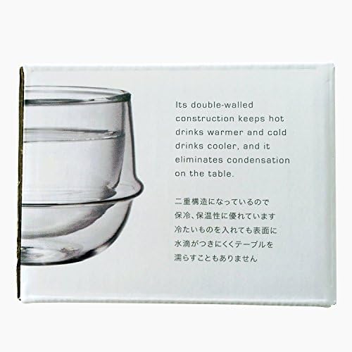 זכוכית תה קינטו קרונוס בעלת קירות כפולים-שומרת על טמפרטורה-מונעת עיבוי-סט של 2-200 מיליליטר כל אחד
