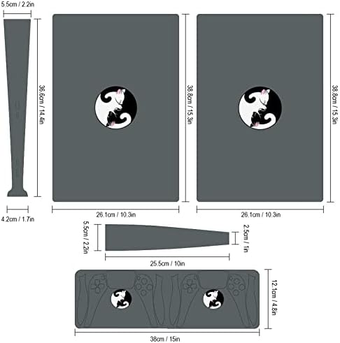 יין יאנג חתולים 3 יחידים מדבקה כיסוי מדבקות גוף שלם עבור מהדורה דיגיטלית PS5 עבור קונסולת PS5 ובקר