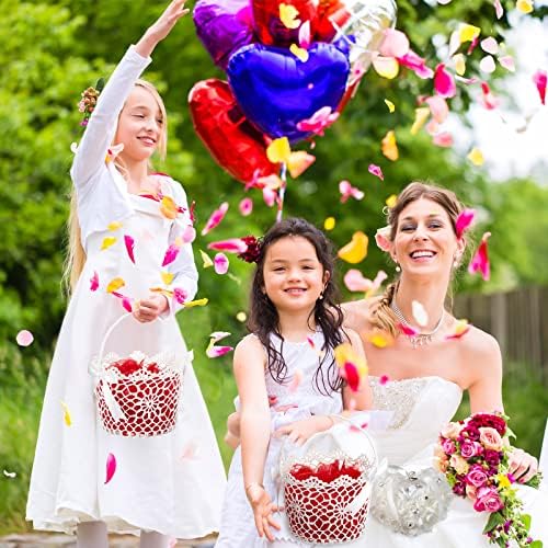 יאומיאו נושא טבעת כרית 2 חתיכות חתונה פרח ילדה סל סט לחתונה חגיגות קישוט
