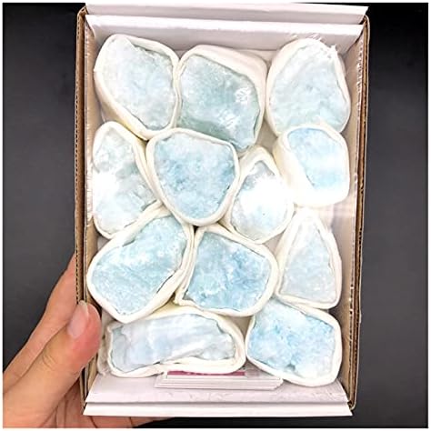 Qiaonnai Zd1226 2 סוגים 1 קופסא 1 ורוד טבעי כחול אראוניט קריסטל ורוד קוורץ גולמי מינרל רייקי אבני דגימה אבנים