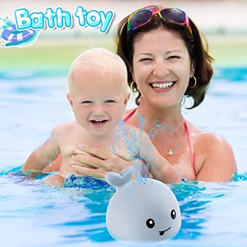 【2023 שדרוג】 מתנות צעצועי אמבטיה לתינוקות, צעצועים לתינוק לוויתן נטען, צעצועי אמבטיה מדליקים