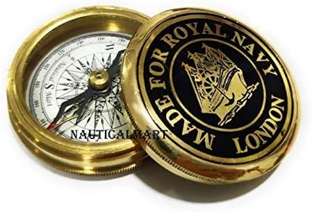 Nauticalmart Prass Compass מיוצר עבור רויאל חיל הים לונדון בהתאמה אישית מצפן עובד.