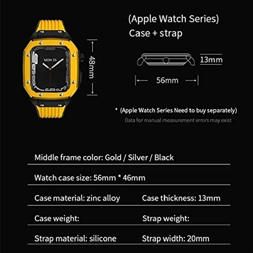 Houcy for Apple Watch Series 7 45 ממ שינוי Mod ערכה רצועת שעון לגברים סגסוגת נשים סגסוגת רצועת רצועת