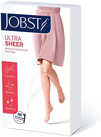 גרבי דחיסה של Jobst Ultrasheer, 20-30 ממ כספית, ירך גבוה, פס נקודה סיליקון, סגורה בוהן