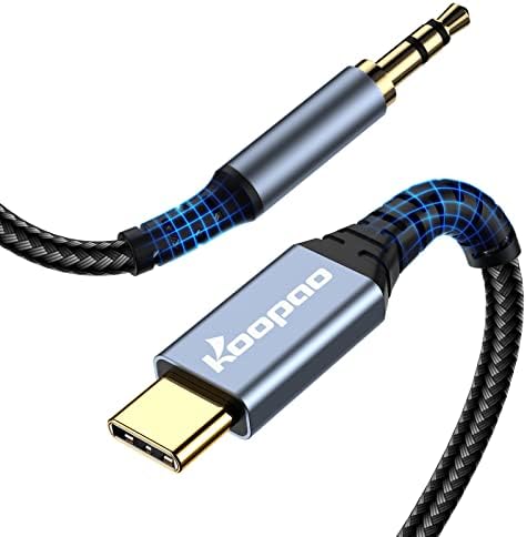 חבילה של Koopao 2 - USB C עד 3.5 ממ כבל AUX AUX AUX, מתאם סוג C ל- 3.5 ממ אוזניות סטריאו מכונית תואמת
