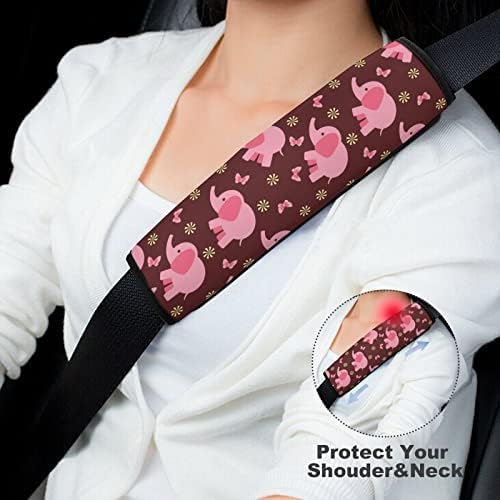כיסוי חגורת בטיחות של רכב פיל ורוד רפידות חגורת בטיחות חמודות רפידות מושב נוחות כריות כתפיים