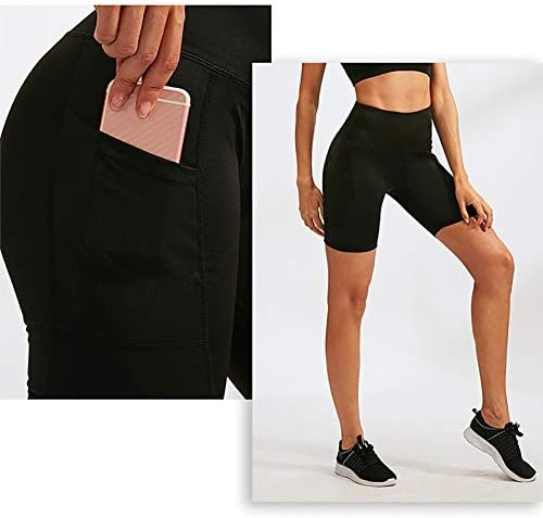 Toptie 5 / 8 מותניים גבוהות נשים יוגה מכנסיים קצרים בקרת בטן אימון אימון מפעיל מכנסיים קצרים עם כיסים