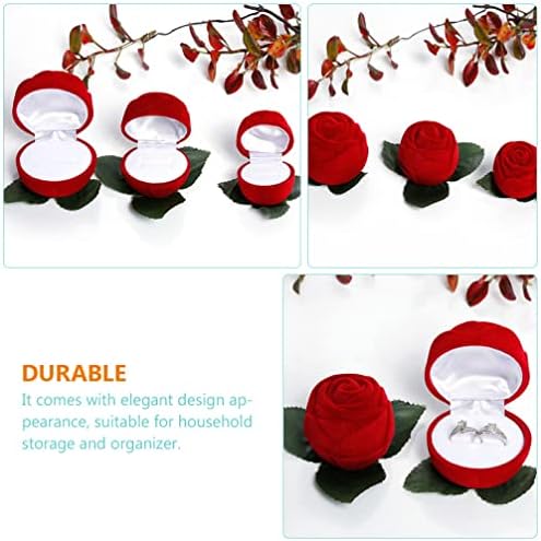 קופסאות מתנה של דידיסיאון אריזות עוגיות 3 יחידות מוך צורת ורד קופסת טבעת קופסת פרח אירוס
