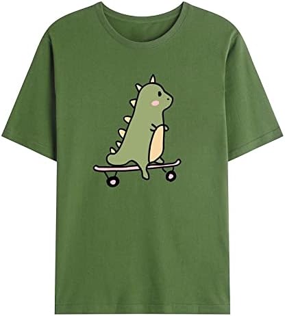 חולצת טי של דינוזאור חמודה לגברים חולצות גרפיות מצחיקות שרוול קצר עגול חולצת טי חולצה לבושת חולצות