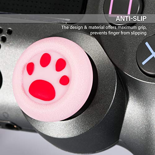 PlayRealm גומי רך סיליקון תלת מימד מרקם אגודל אגודל כיסוי x 4 עבור PS5, PS4, Xbox Series X/S, Xbox