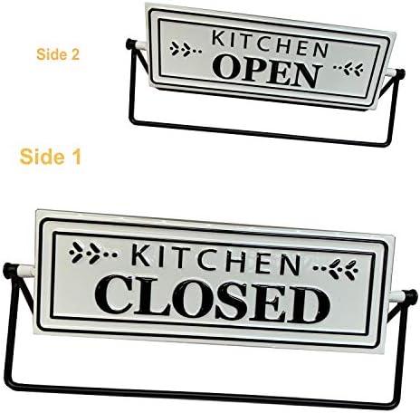 פריזלופט מסתובב מתכת שולחן סימן דקור עם מובלט מילות על 2 צדדים-מטבח פתוח / סגור