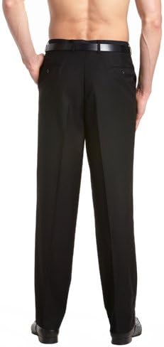 מכנסי טוקסידו לטוקסיור לגברים טוקסיטור טוקס מכנס קדמי שטוח פס סאטן צבע שחור מוצק