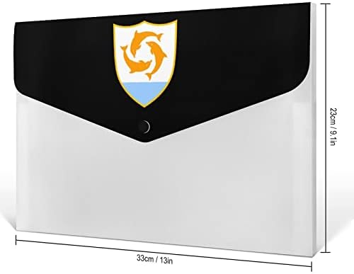 דגל של אנגווילה פלסטיק קובץ תיקיות עם 6 תא צבעוני מודפס אקורדיון מסמך ארגונית גדול קיבולת