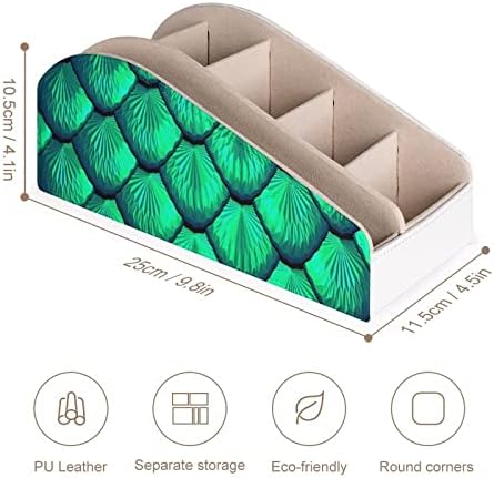 ירוק סולמות שלט רחוק מחזיק עם 6 תאים עור מפוצל שולחן מארגן שולחן תיבת אחסון לבית משרד