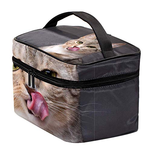 שומר שקית קוסמטיקה חתול הדבקת לשון איפור נסיעות מארז תיבת אחסון מארגן מטאלנים נוח