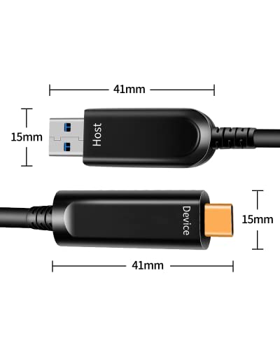 DWLCWY סיבים אופטיים USB A ל- USB C כבל, 10 ג'יגה -ביט לשנייה מהירות גבוהה העברת נתונים כבל אופטי