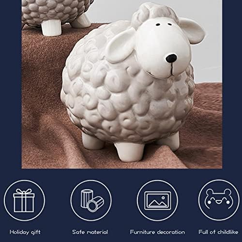 Vandefor ילדה חמודה כבש חזיר חזיר, Boy Beard Piggy Bank, Ceramic Coin Bank Piggy Bank, מתנת יום הולדת