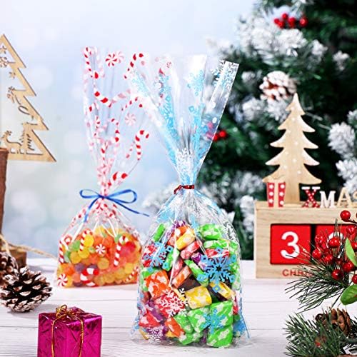 קבילוק חג המולד צלופן שקיות 120 חתיכות סוכריות מתנת שקיות חג המולד צ ' לו לטפל שקיות פלסטיק מול גודי
