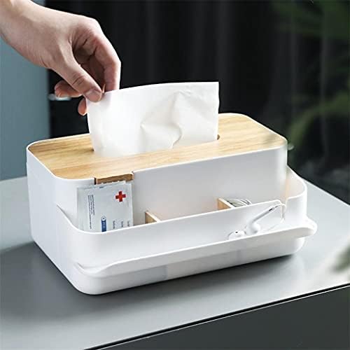 קופסת רקמות לילי מחזיק מפית תפאורה למטבח רכב מטבח משרד נייר נייר כיסוי קופסאות אחסון (צבע: לבן, גודל