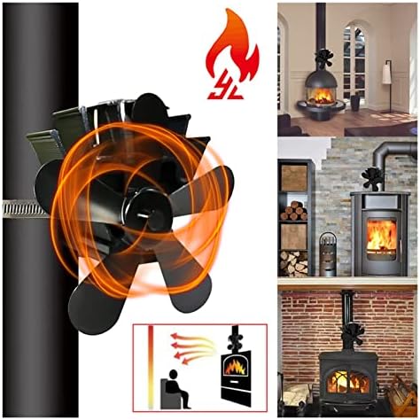 5-חום מופעל תנור מאוורר פעולה שקטה ידידותית לסביבה אח מאוורר דלק יעיל למעלה מאוורר עבור ארובה עץ